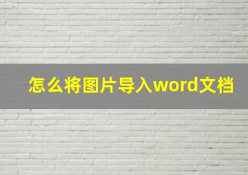 怎么将图片导入word文档