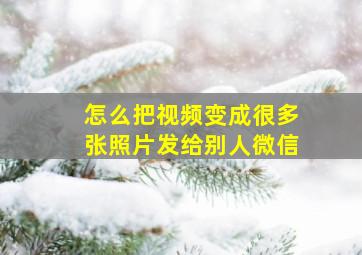 怎么把视频变成很多张照片发给别人微信