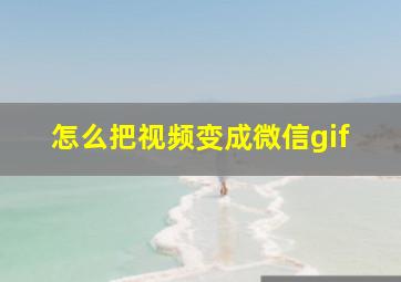 怎么把视频变成微信gif