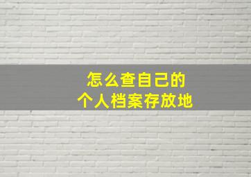 怎么查自己的个人档案存放地