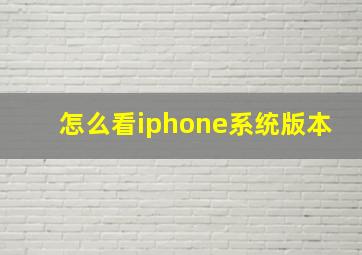 怎么看iphone系统版本