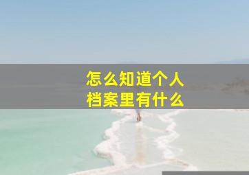 怎么知道个人档案里有什么