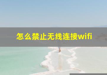 怎么禁止无线连接wifi