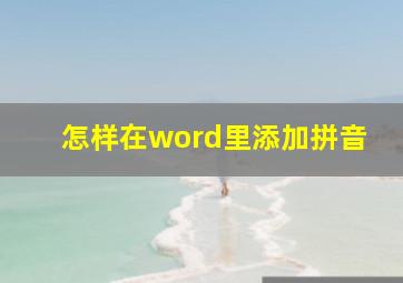 怎样在word里添加拼音