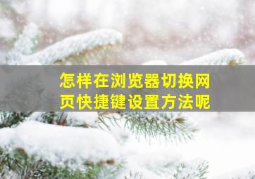 怎样在浏览器切换网页快捷键设置方法呢