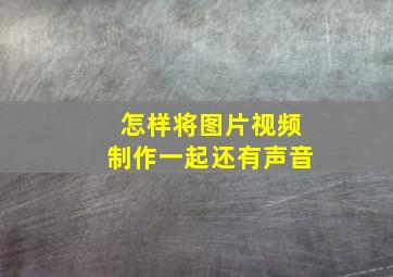 怎样将图片视频制作一起还有声音