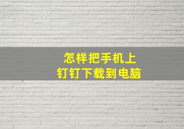 怎样把手机上钉钉下载到电脑