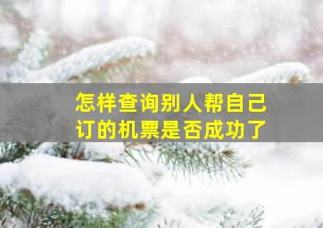 怎样查询别人帮自己订的机票是否成功了