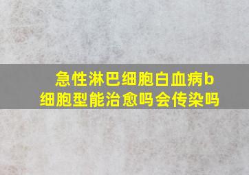 急性淋巴细胞白血病b细胞型能治愈吗会传染吗