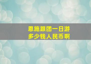 恩施跟团一日游多少钱人民币啊