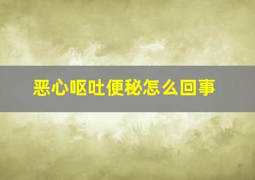 恶心呕吐便秘怎么回事