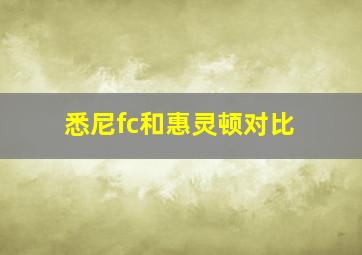 悉尼fc和惠灵顿对比