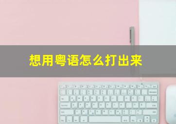 想用粤语怎么打出来