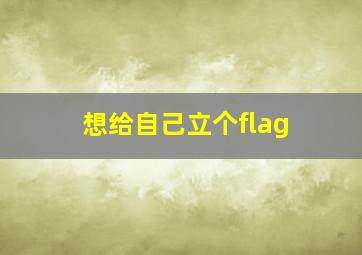 想给自己立个flag