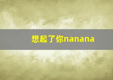 想起了你nanana