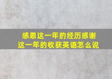 感恩这一年的经历感谢这一年的收获英语怎么说