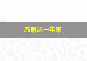 感谢这一年来