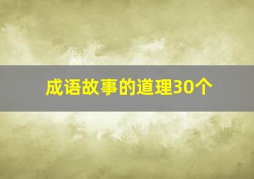 成语故事的道理30个