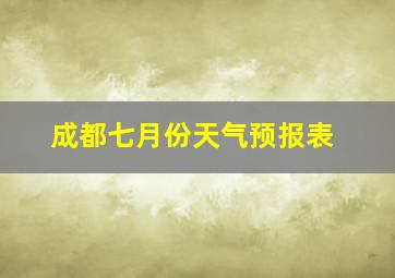 成都七月份天气预报表