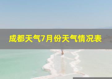 成都天气7月份天气情况表