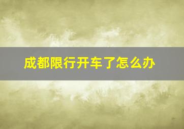 成都限行开车了怎么办