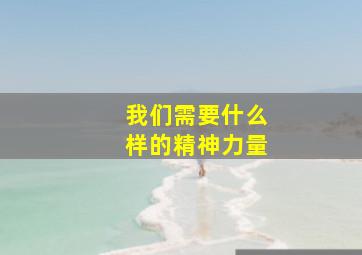 我们需要什么样的精神力量