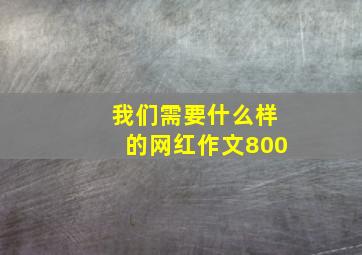 我们需要什么样的网红作文800