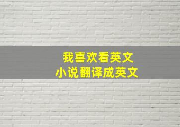 我喜欢看英文小说翻译成英文