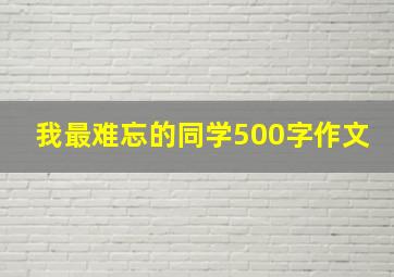 我最难忘的同学500字作文