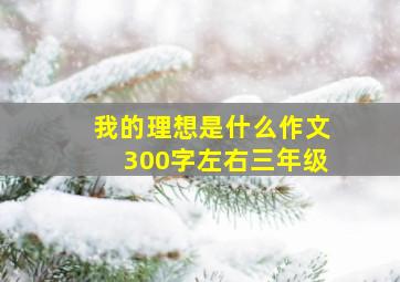 我的理想是什么作文300字左右三年级