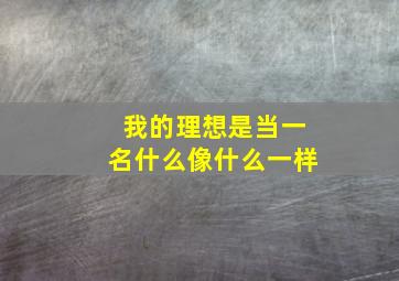 我的理想是当一名什么像什么一样