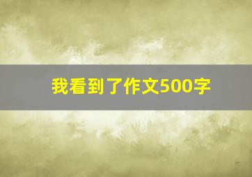 我看到了作文500字