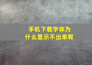 手机下载字体为什么显示不出来呢