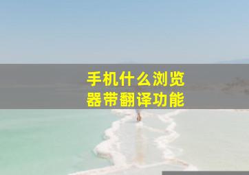 手机什么浏览器带翻译功能