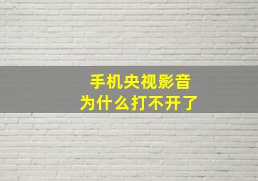 手机央视影音为什么打不开了