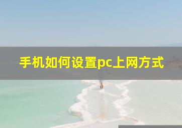 手机如何设置pc上网方式