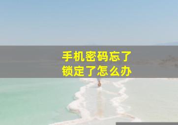 手机密码忘了锁定了怎么办