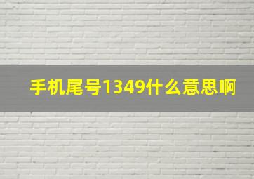 手机尾号1349什么意思啊