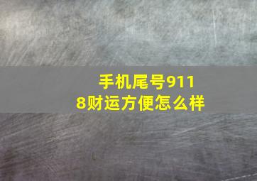 手机尾号9118财运方便怎么样