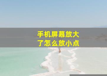 手机屏幕放大了怎么放小点