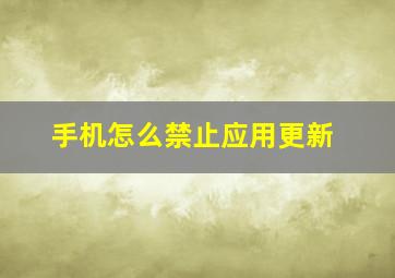 手机怎么禁止应用更新