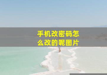 手机改密码怎么改的呢图片