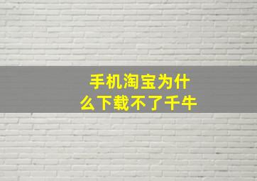 手机淘宝为什么下载不了千牛