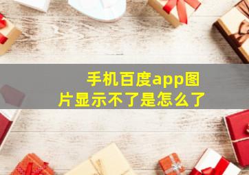 手机百度app图片显示不了是怎么了