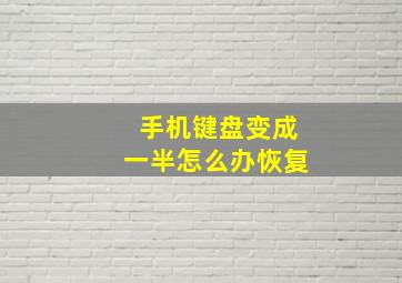 手机键盘变成一半怎么办恢复