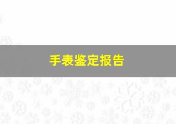 手表鉴定报告