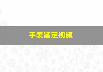 手表鉴定视频