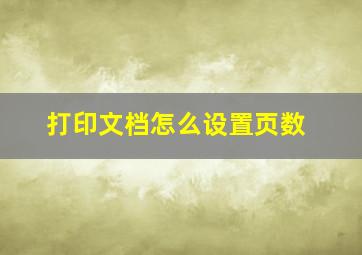 打印文档怎么设置页数