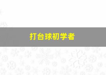 打台球初学者