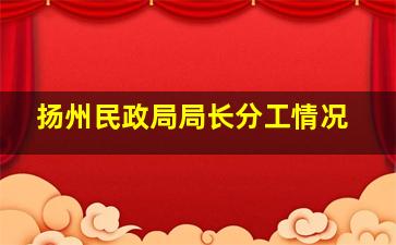 扬州民政局局长分工情况